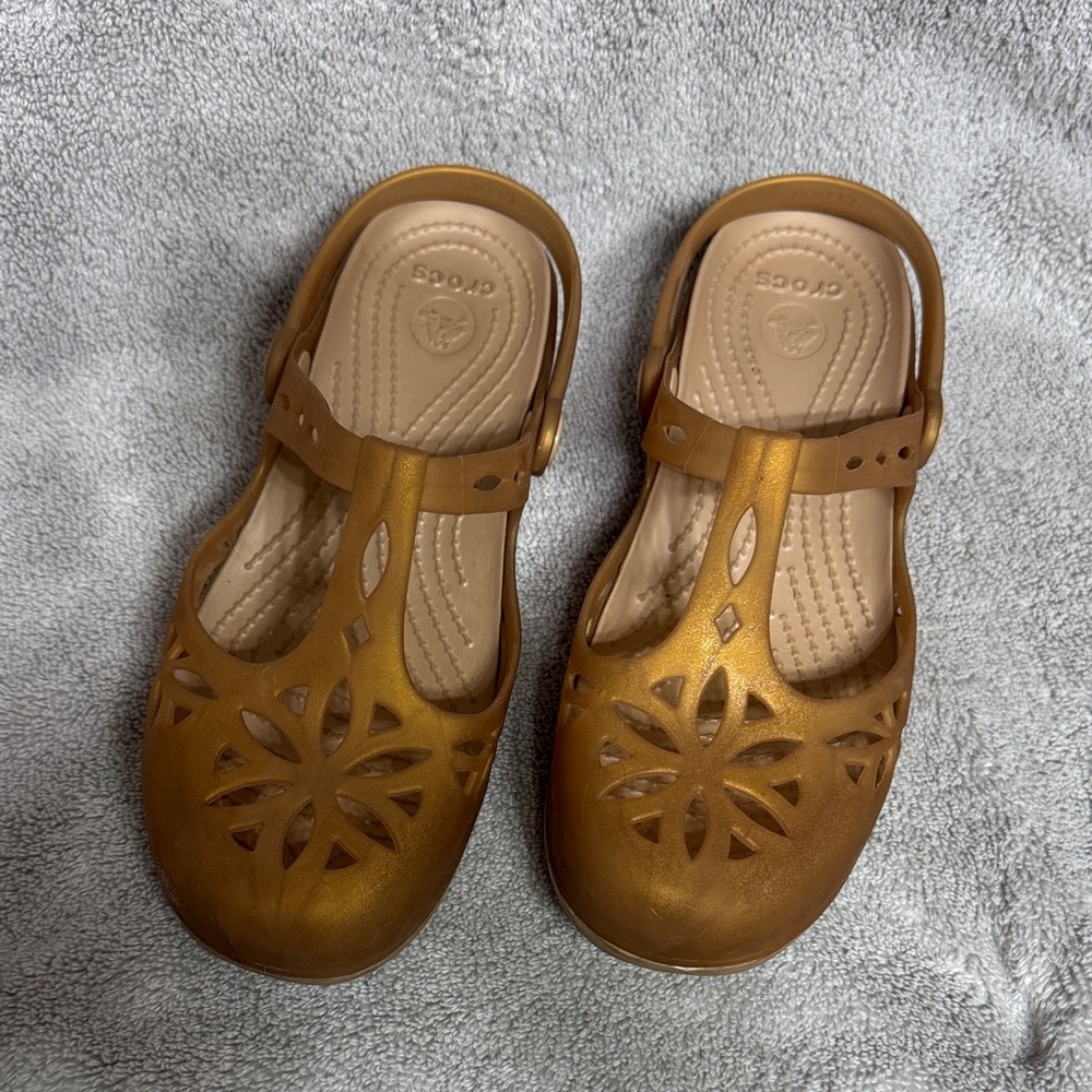 CROCS Kids' Metallic Gold Sandals